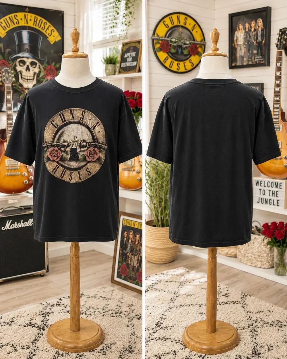 Vintage Guns N Roses Band T-Shirt XXL Black Rock Graphic Tee